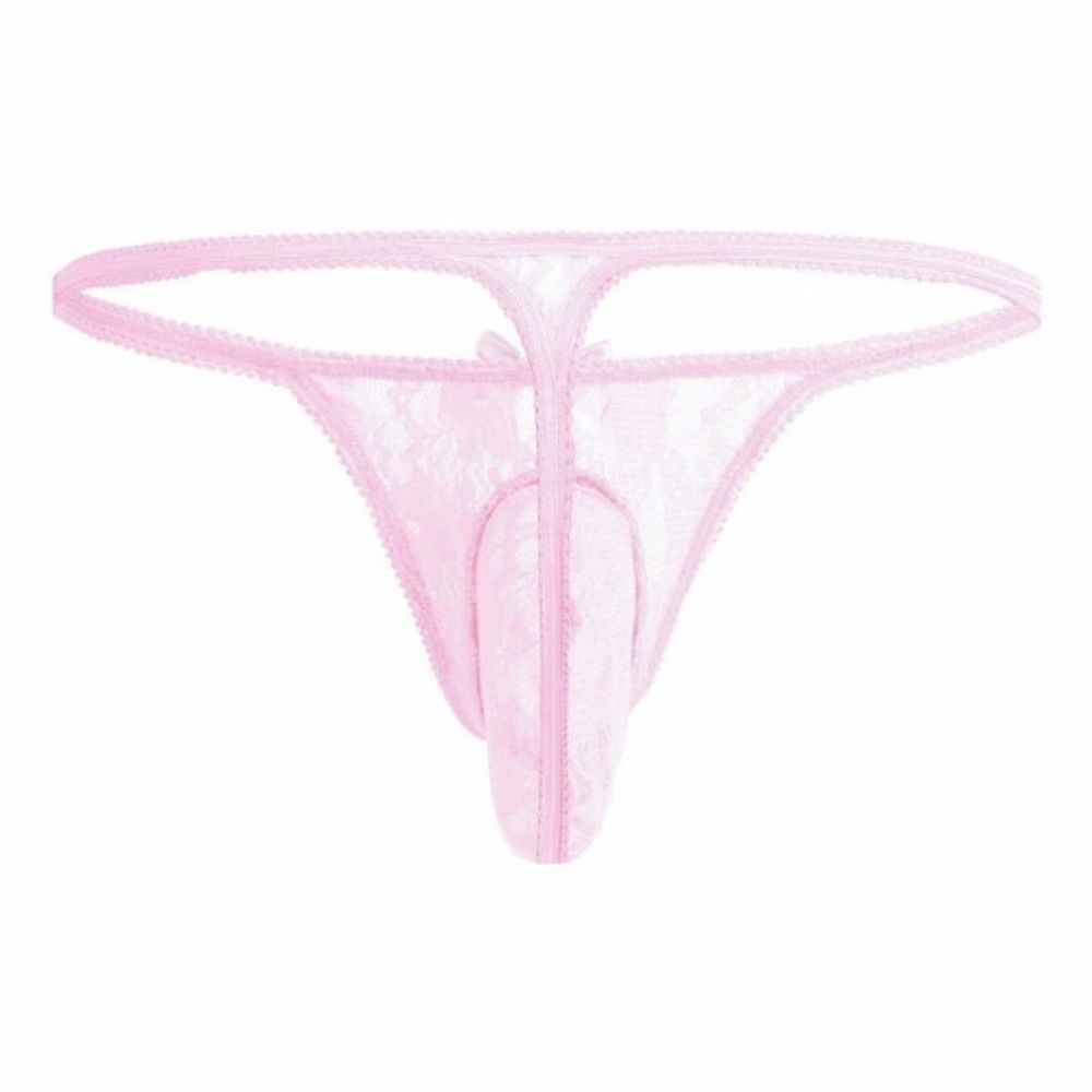 Мужские трусы стринги светло-розовые Romeo Rossi RR1033-22