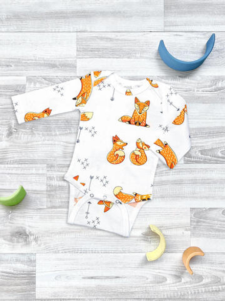 Боди Mjölk Лисички с длинным рукавом, уценка