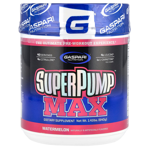 Gaspari Nutrition, SuperPump ™ Max, арбуз, 640 г (1,41 фунта)