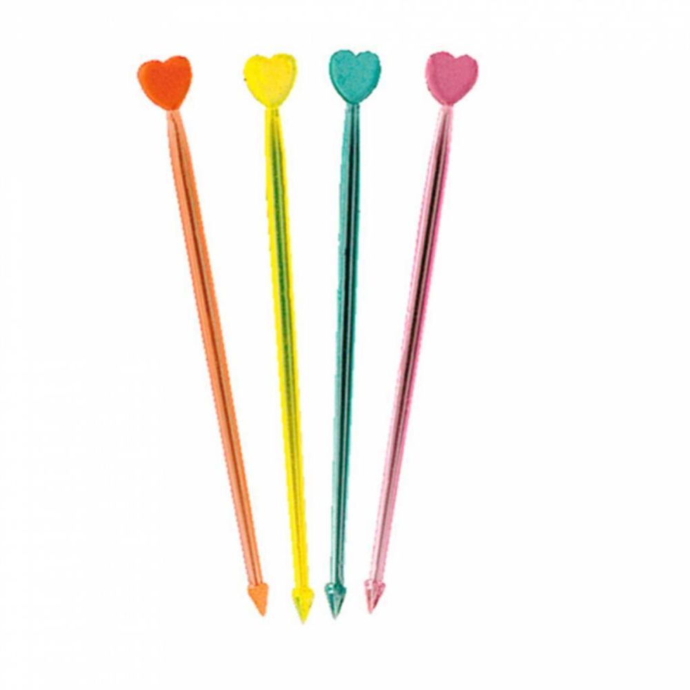 Пика шпажка пластик "Сердце" 8,6 см, ассорти 1000 шт Garcia de Pou