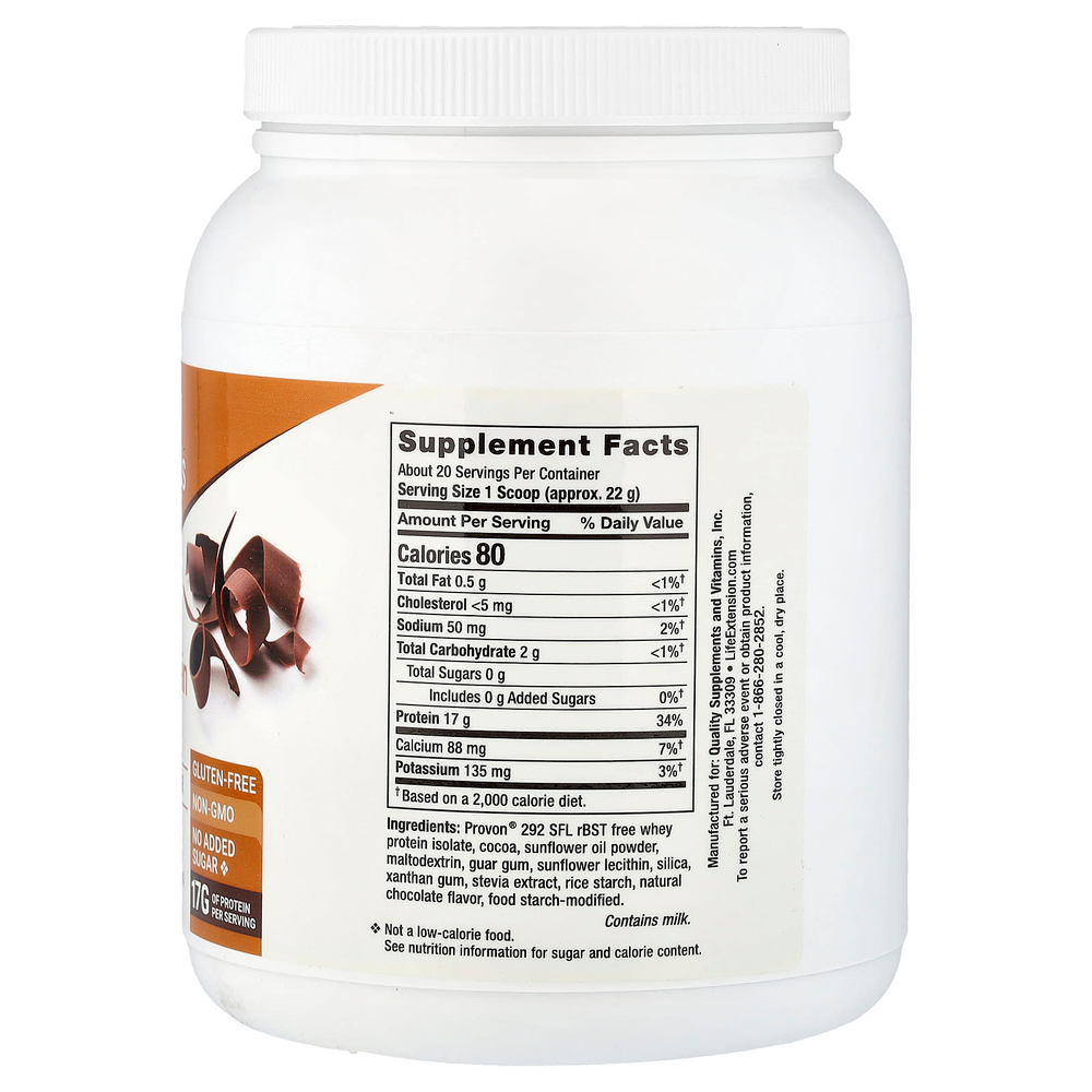 Life Extension, Wellness Code®, изолят сывороточного протеина, со вкусом шоколада, 437 г (0,96 фунта)