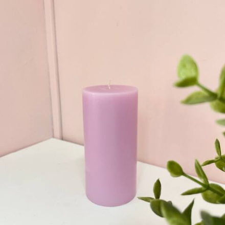Свеча декоративная цилиндр, D=7,5 см, H=15 см, Светло-розовый, 1 шт.