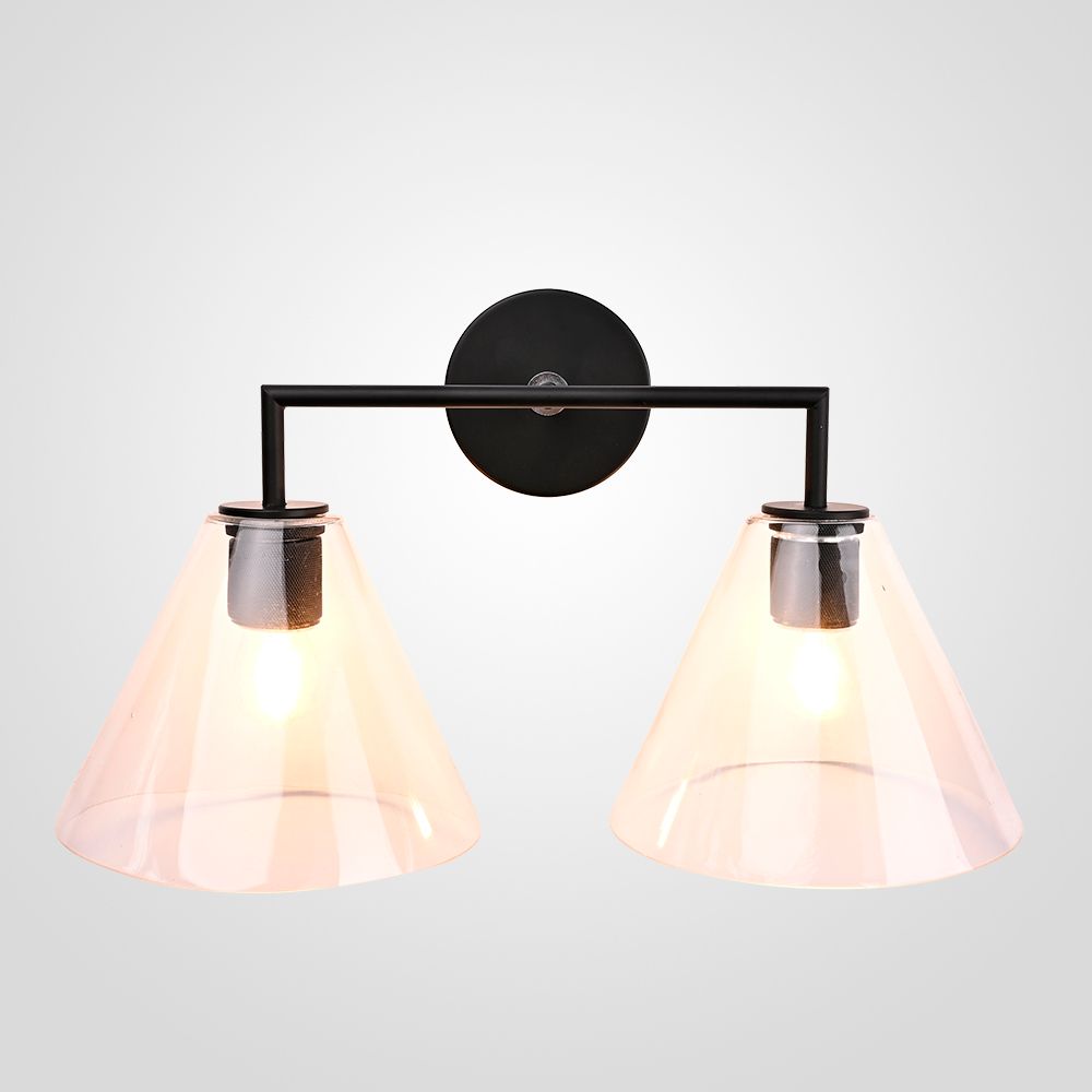 Бра Rh Utilitaire Funnel Shade Double Sconce Black By Imperiumloft
