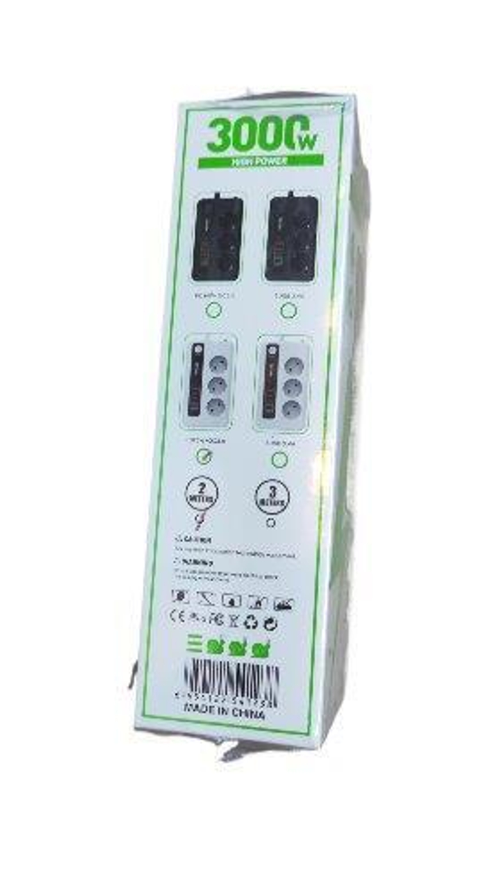 Сетевой удлинитель AC-3W USB4+TypeC1-2M