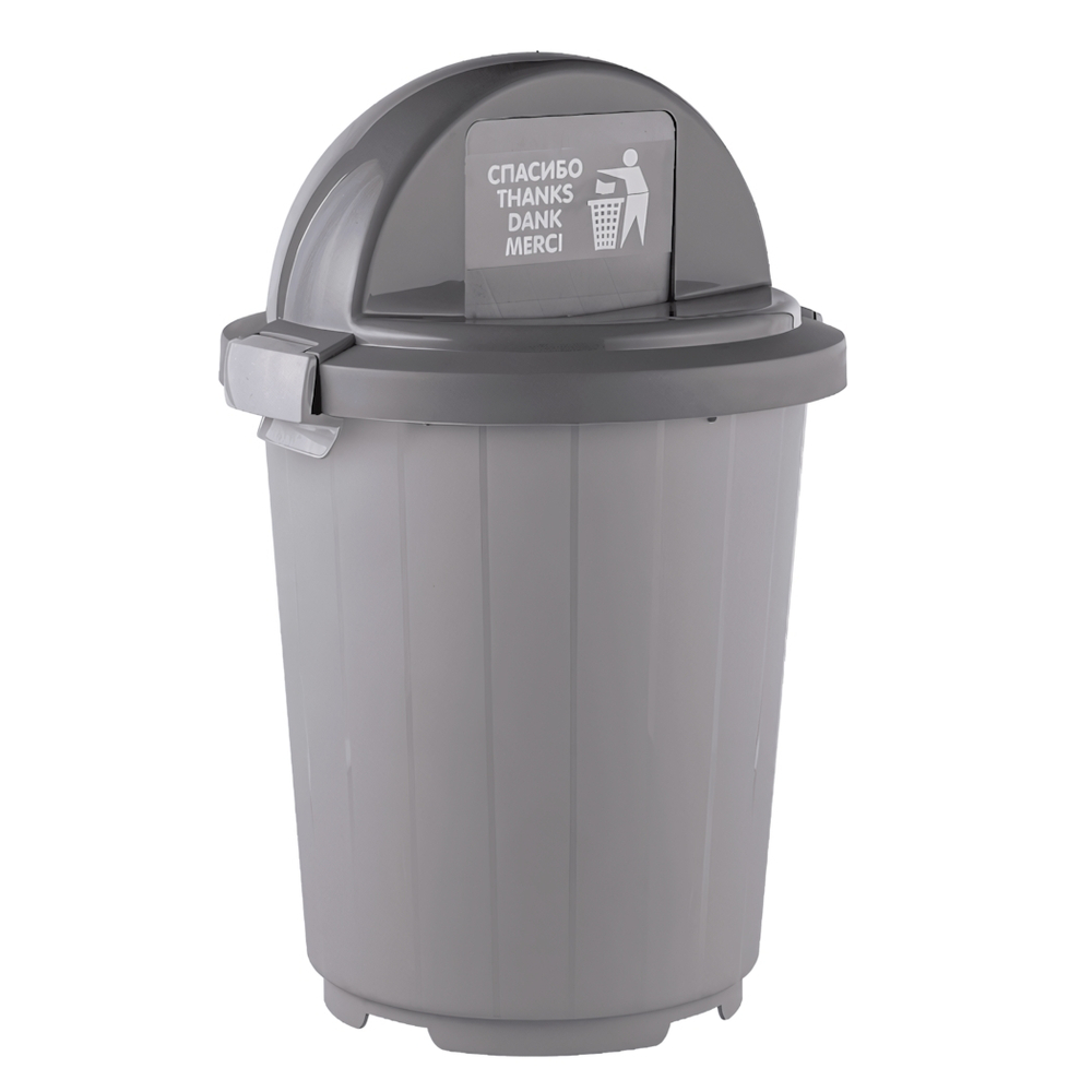 Бак для мусора 105 л с крышкой-клавишей, цвет серый