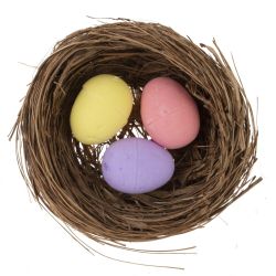 GAEM Изделие декоративное "Гнездо пасхальное" (блок 12 шт), L6 W6 H2 см, 3в.