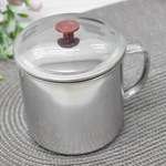 Кружка 10см нерж с крышкой, 02-0019