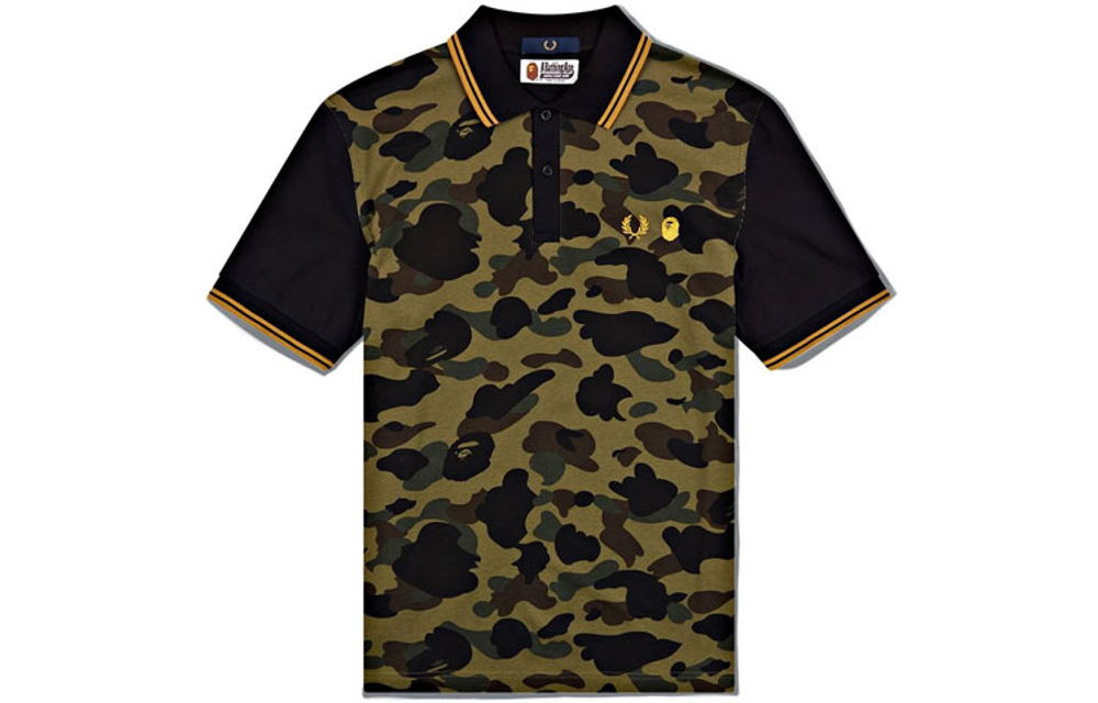 A Bathing Ape X Fred Perry Polo Shirt зеленый