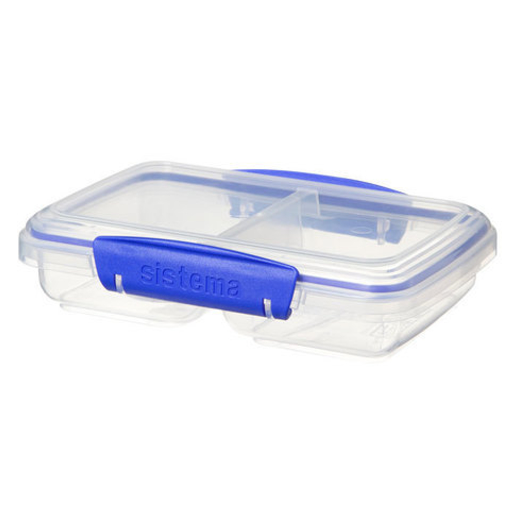 Контейнер двойной 350мл Sistema Klip It синий