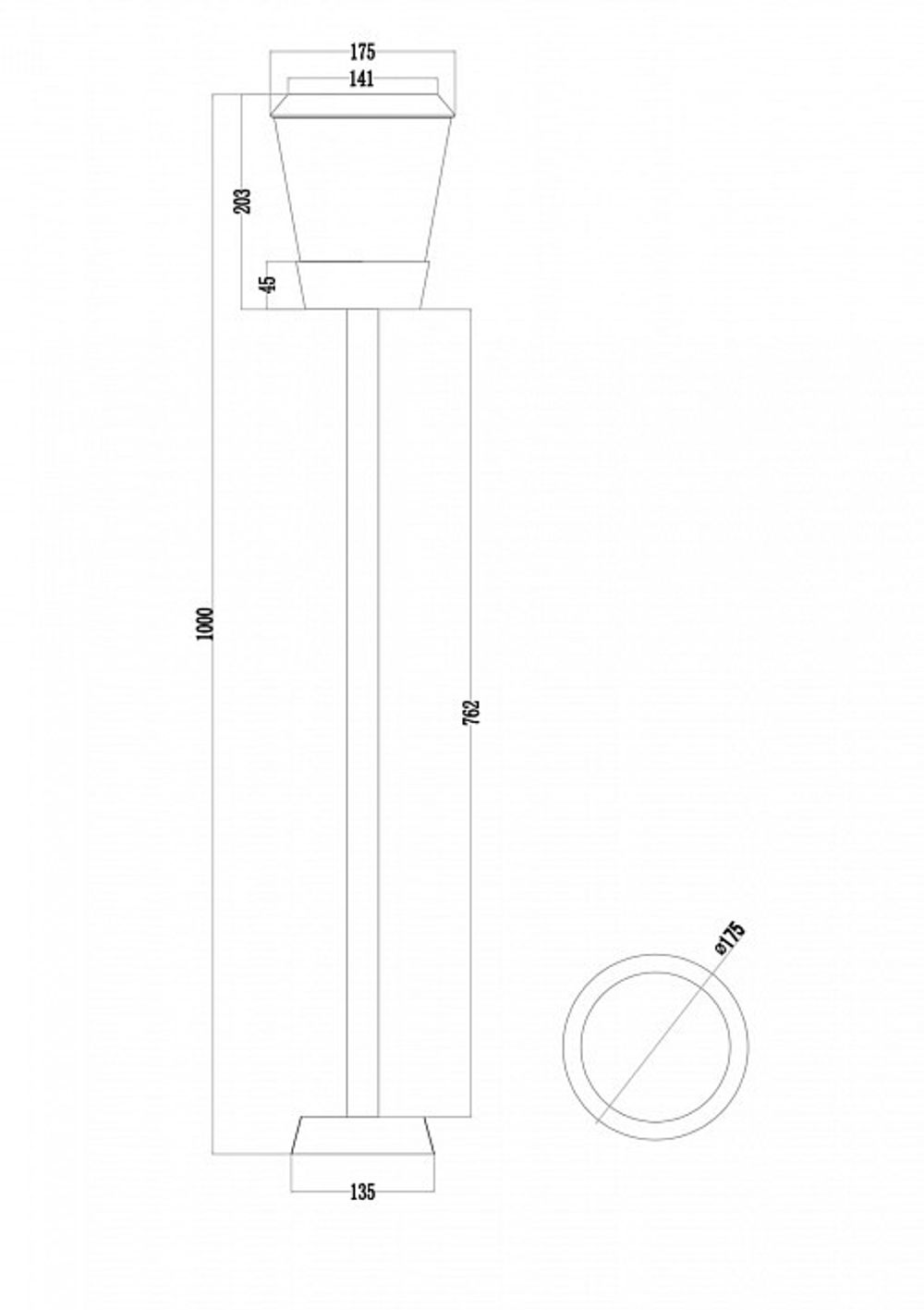 Наземный высокий светильник Maytoni Faro O039FL-01B