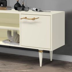 Тумба под ТВ Арт Колор matte 155см Классик Голд Кремовый белый матовый