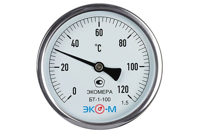 Купить Термометр биметалл БТ-1-80, 120С, ДК80, L=40, G1/2 осевой ЭКОМЕРА недорого со склада в Хабаровске, Якутске, Владивостоке, Южно-Сахалинске, Благовещенске