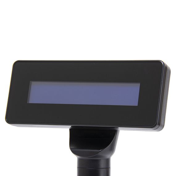 Дисплей покупателя POScenter PCP220 (LCD 2х20, белые символы на синем фоне) черный, подставка, USB кабель 3.0 м, PL2303TA, v.17В, защита от напряжения SMAJ5.0