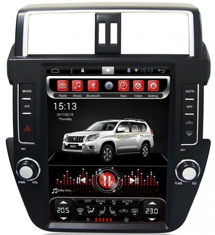 Магнитола для Toyota Land Cruiser Prado 150 2014-2017 - Carmedia SP-12104-S9 ("Тесла-стиль") на Android, 8-ЯДЕР, 4ГБ-64ГБ, SIM-слот