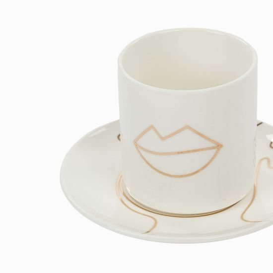 Чайная пара Mouth cup gold