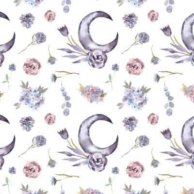 волшебный месяц и нежные цветы