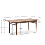 Стол раздвижной Elan из шпона и массива ореха 200 (260) x 100