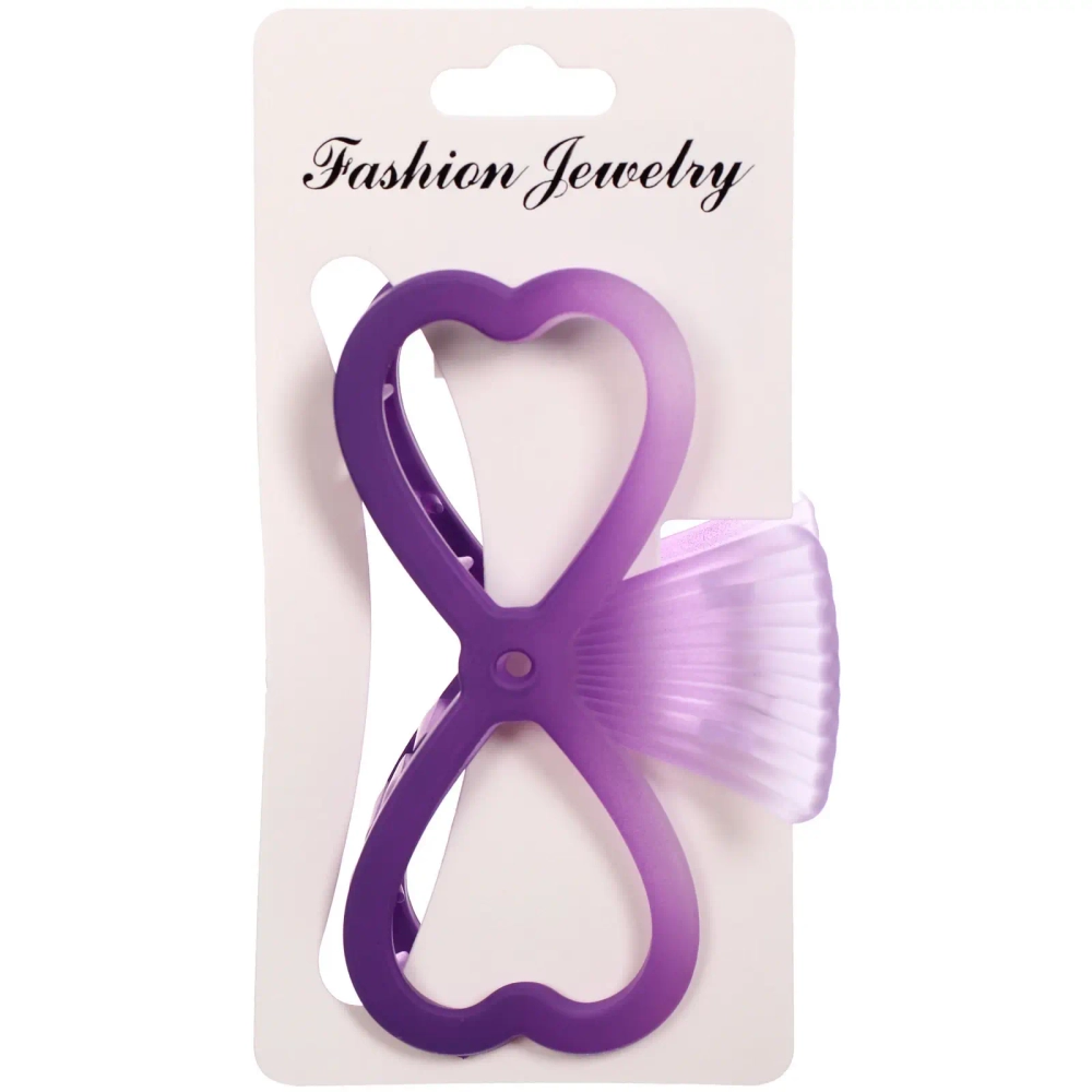 Заколка-краб для волос «Мон Ляруш», бантик, микс 6 цветов, 9,5см (Блистер)