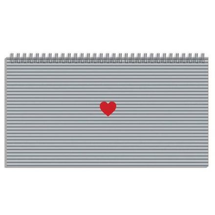 Планинг недат. 165*85мм 64л., гребень "Сердечко на полосках" мат.лам., выб.УФ-лак