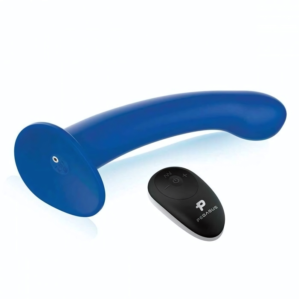 Синяя насадка Remote Control P-Spot G-Spot с черными трусиками - 20 см. (Цвет: синий с черным)