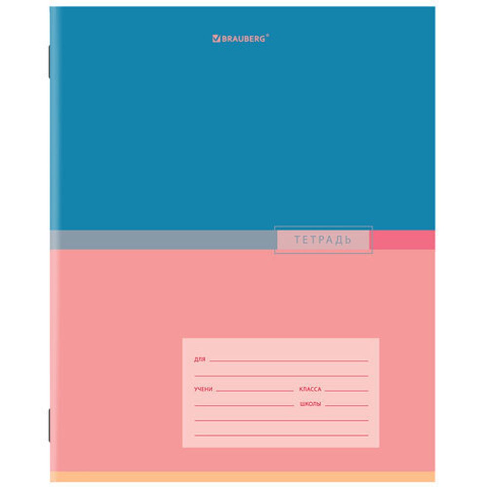 Тетрадь 24 л. BRAUBERG линия, обложка картон, "ЦВЕТНОЙ", 106487, 5шт
