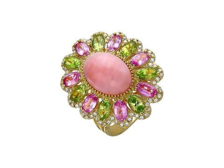 Кольцо с бриллиантами  из желтого золота JA-K-646971-1