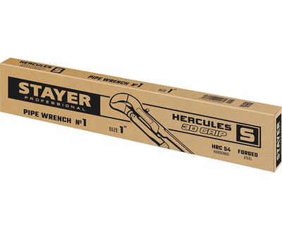 STAYER Hercules-S, №1, 1″, 330 мм, трубный ключ с изогнутыми губками, Professional (27311-1)