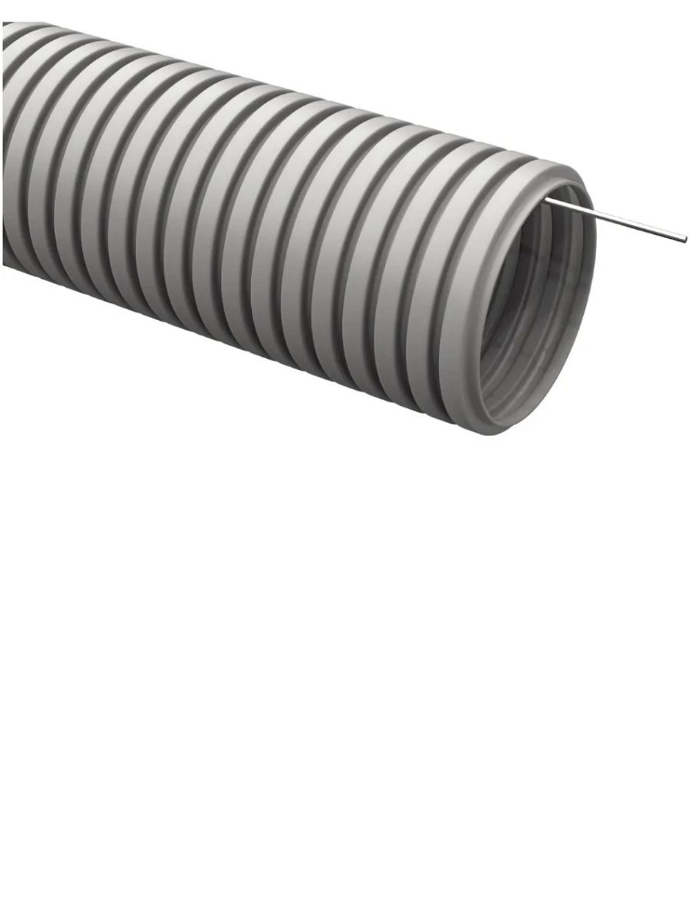 Труба гофрированная ПВХ гибкая легкая d16мм с протяжкой сер. DKC 91916 10м
