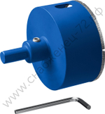 ЗУБР АГК d 73 мм (центр. сверло, трехгр. хвост, Р60), Алмазная коронка, Профессионал (29850-73)