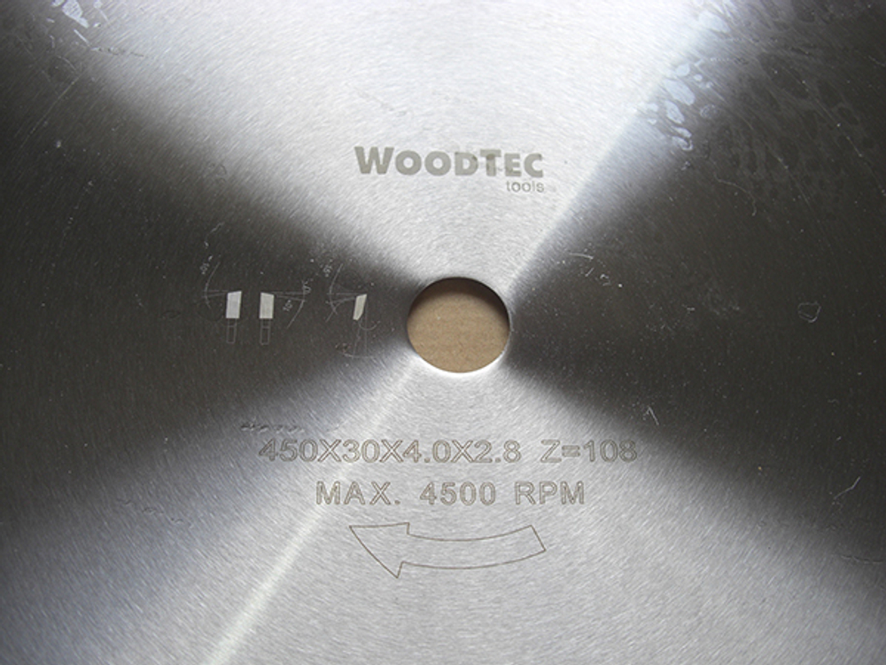 Пила дисковая Ø450 х 30 х 4,0/2,8 Z108 WZ WoodTec