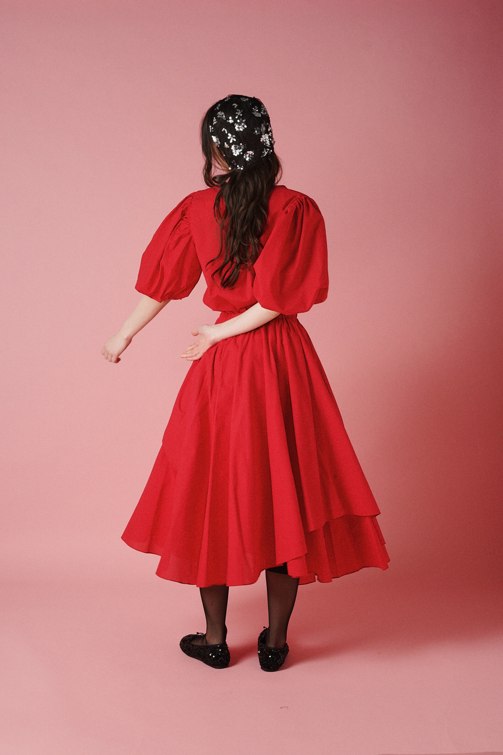 Юбка асимметричная двухслойная из батиста, "Морозко"