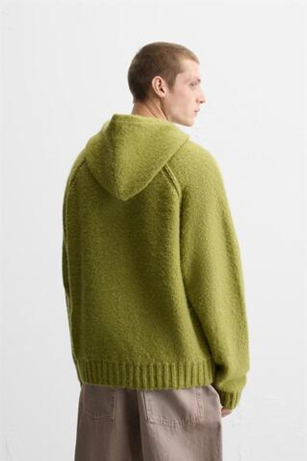 ZARA КАРДИГАН С КАПЮШОНОМ, ФИСТАШКОВЫЙ