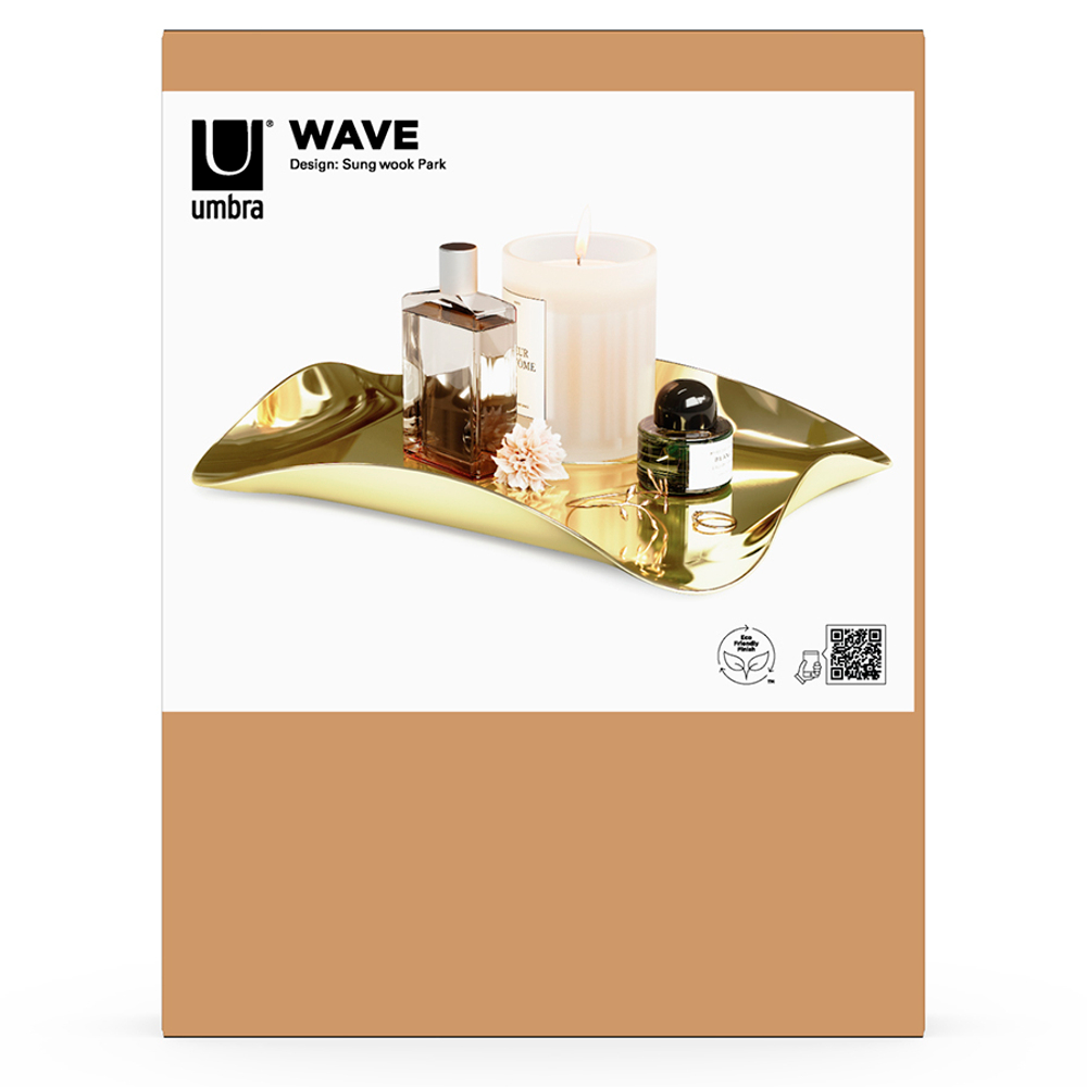 Поднос для сервировки wave, латунь