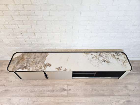 Тумба под ТВ 4190, 200х41 см, керамика Calacatta Borghini