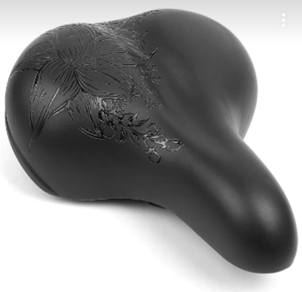 Седло комфортное, 250*200мм,с гелем, flower,  черное, Vinca Sport VS 63 gel black flower