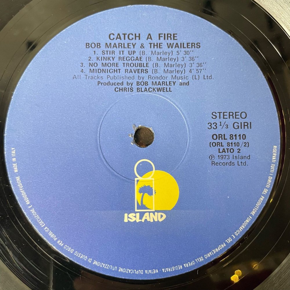 Винтажная виниловая пластинка LP Bob Marley And The Wailers Catch A Fire (Italy 1977)