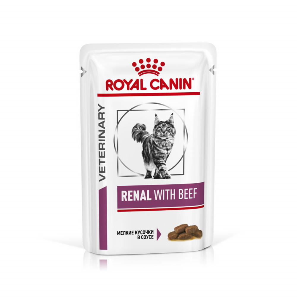 ROYAL CANIN RENAL WITH BEEF Корм диетический для взрослых кошек с говядиной 85 г