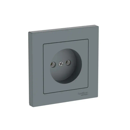 Atlas Desing Розетка без заземления без шторок, 16А, в сборе, быстрозажим. клем., Грифель