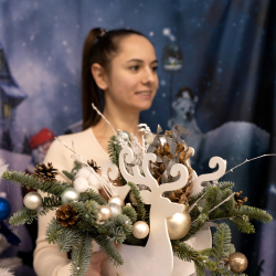 Новогодняя композиция из нобилиса "Северный олень"