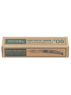 Нож Opinel №8 садовый, нержавеющая сталь, коробка, 133080