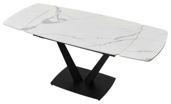 Стол ALATRI 120 GLOSS STATUARIO WHITE SINTERED STONE / BLACK