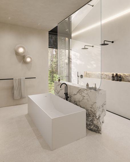 Ванна из искусственного камня ABBER Stein AS9642-1.8 белая матовая