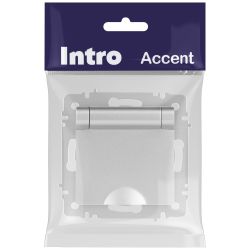 Розетка Intro Accent 6-203-03 2P+E Schuko с крышкой 16А-250В IP20 СУ AL/CU алюминий | Intro