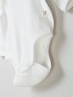 Боди с длинным рукавом "Молоко" из ажурного хлопка