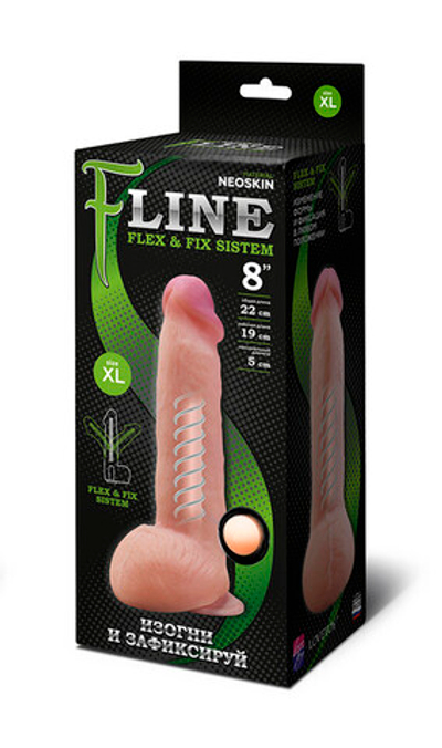 Фаллоимитатор гибкий на присоске "F" LINE XL № 8 (Цвет: телесный)