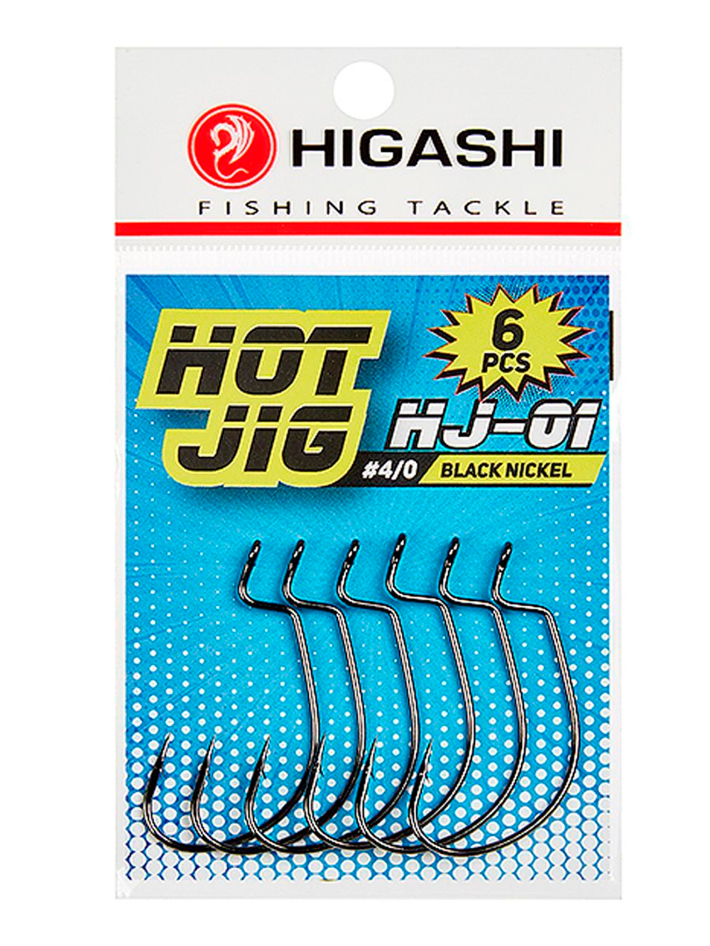 Крючок офсетный HIGASHI Hot Jig HJ-01 #4/0 Black nickel; 6 шт