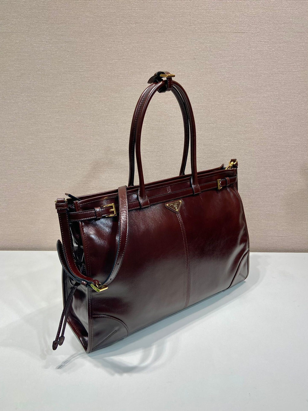 Prada Extra Large Leather Handbag 42 cm