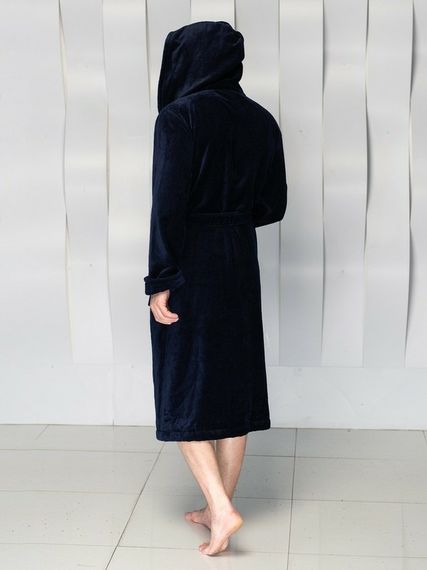 Халат мужской CODY с капюшоном Синий "Polens"