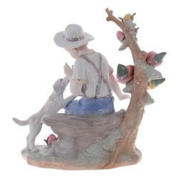 GAEM Фигурка декоративная "Мальчик с собакой", L24,5 W13 H24 см