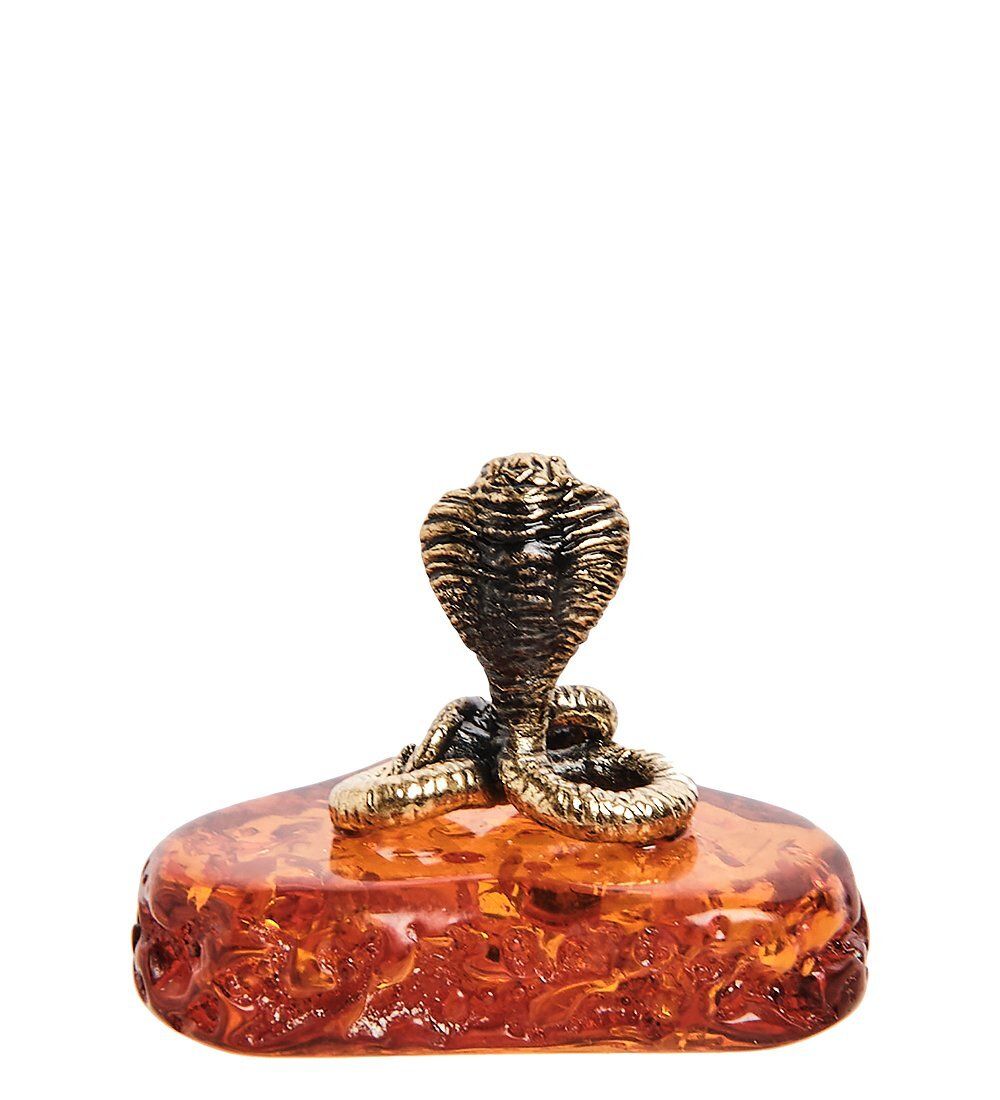 Народные промыслы AM-2746 Фигурка «Кобра» (латунь, янтарь)